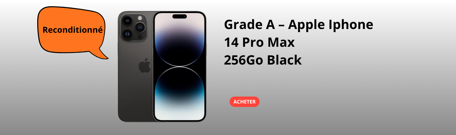Grade A – Apple Iphone 14 Pro Max 256Go Black