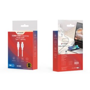 Cable Type C vers Lightning - 1Metre -tressé -ref TCACTLNW1