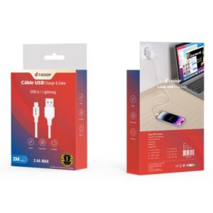 Cable USB vers Lightning -2 Metres -Classique -ref TCAATLPW2